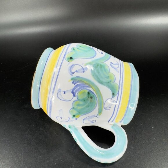 Hand Painted Italian Tuscan Pottery Small Pitcher Creamer Hand Crafted Italy VTG - Picture 8 of 15